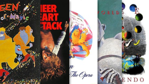 Cover verschiedener Queen-Alben