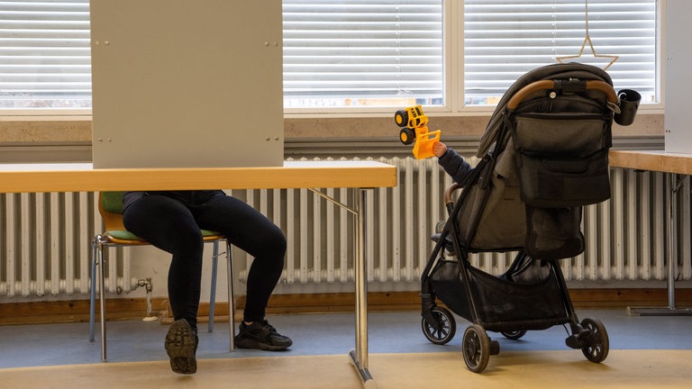 24. Februar: Wir mutmaßen an dieser Stelle lediglich, was sich dieser Knirps im Sportbuggy in Trier gestern gedacht haben könnte. "Da setzt sich Mama hinter so ein Ding und ich muss hier warten. Nur gut, dass ich meinen Bagger dabei habe, vielleicht schiebe ich die Wand einfach mal weg!".