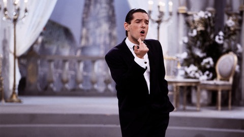 Falco bei der Fernsehsendung "Falco Live" 1986.