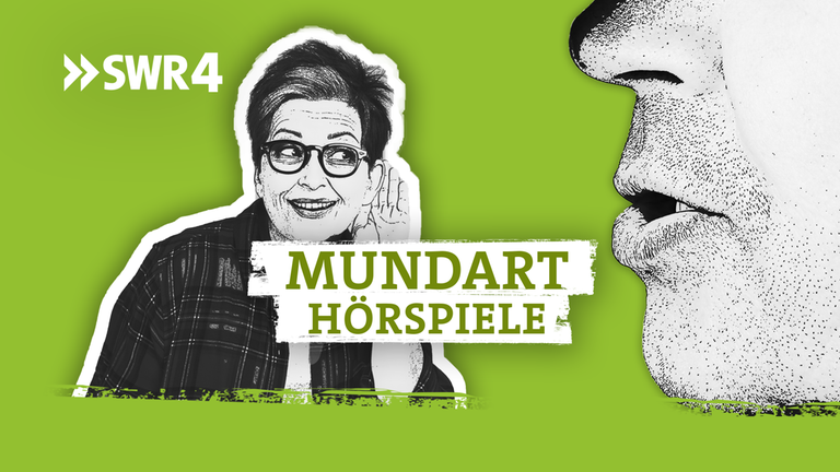 Frau hält die Hand ans Ohr, Mann im Seitenprofil sprechend. Sichtbar vom männlichen Gesicht sind nur Nasen und Mund, beide in schwarz-weiß 