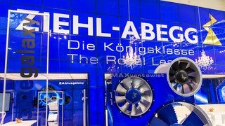Ein Stand des Ventilatoren- und Antriebstechnikhersteller Ziehl-Abegg aus dem baden-württembergischen Künzelsau auf der Hannover-Messe