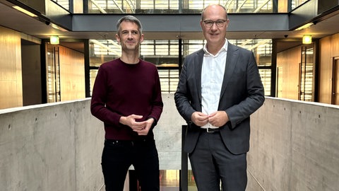 Rüdiger Schuch, Präsident der Diakonie Deutschland und Markus Sambale, ARD-Hauptstadtkorrespondent