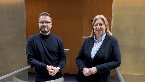Bärbel Bas, Bundesministerin für Arbeit und Soziales (SPD) und Jim-Bob Nickschas, ARD-Hauptstadtkorrespondent
