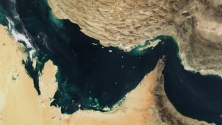 Der Persische Golf, die Straße von Hormus und der Golf von Oman in einer undatierten, von der NASA zur Verfügung gestellten, Satellitenaufnahme.