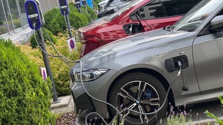E-Autos werden auf einem Parkplatz voller Ladesäulen geladen. Pkw mit Stecker werden immer mehr privat gekauft - vor allem von Jüngeren. Der Anteil an E-Autobesitzern in Baden-Württemberg und Rheinland-Pfalz liegt über dem Bundesdurchschnitt.
