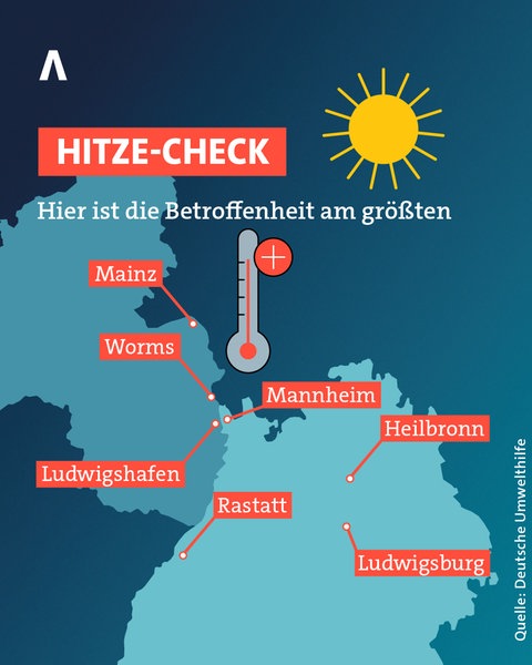 Hitze-Hotspots im Südwesten
