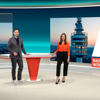 Stefanie Haiber und Georg Bruder im SWR Aktuell Studio