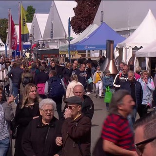 Besucher auf dem Maimarkt in Mannheim
