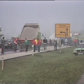 Straßenbauarbeiten in den frühen 80er Jahren