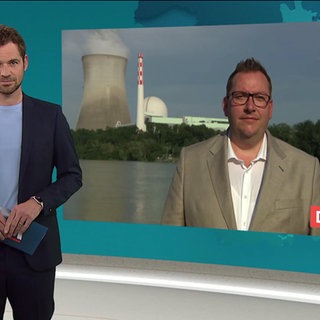 Nachrichtensprecher Georg Bruder und der Bürgermeister von Dogern Fabian Prause
