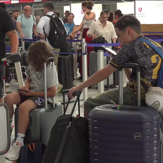 Gestrandete Flughafengäste