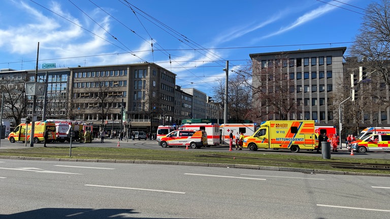 Polizeieinsatz in der Mannheimer Innenstadt.