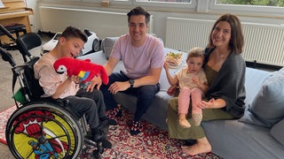Daniela Pfeiffer und ihr Mann Tobias Siever mit Tochter Rosalie (4) und Sohn Leo (8)