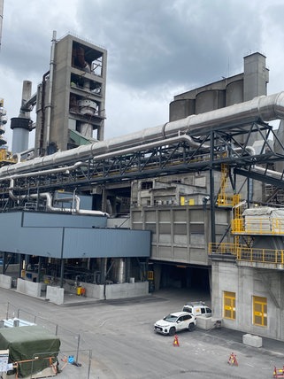 Eine Zement-Fabrik in Brevik, im Süden Norwegens.