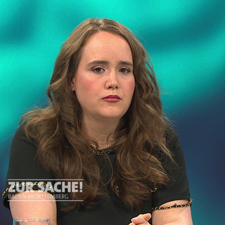 Die Grünen-Politikerin Ricarda Lang bei der SWR-Sendung "Zur Sache! Baden-Württemberg". Sie fordert, das Thema Rente in einem Bürgerrat zu diskutieren.