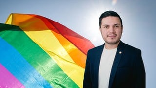 Olcay Miyanyedi engagiert sich für Queere. (Montage: SWR)