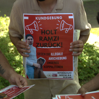 Ramzis Freunde haben in Stuttgart eine Demonstration gegen seine Abschiebung organisiert.