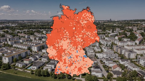 Luftaufnahme einer modernen Wohnsiedlung in Ludwigsburg