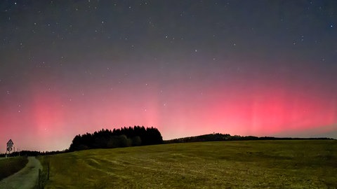 Polarlichter waren in der Nacht in Deutschland zu sehen - so auch hier in Todtnau (Landkreis Lörrach)