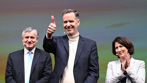 Christian Dürr, Vorsitzender der FDP, beim traditionellen Dreikönigstreffen der FDP im Stuttgarter Opernhaus zusammen mit Hans-Ulrich Rülke, Landesvorsitzender in Baden-Württemberg und Daniela Schmitt, Landesvorsitzende in Rheinland-Pfalz