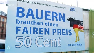 Plakat mit der Aufschrift Bauern brauchen einen fairen Preis