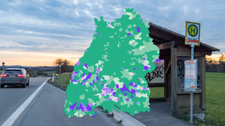 Bushaltestelle im Ländlichen Raum. Haltestelle Abzweig Erlach bei Sulzbach an der Murr.