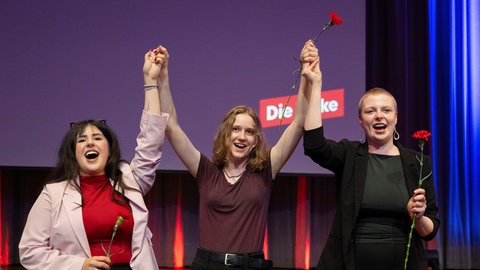 Das Spitzentrio der Linken zur Landtagswahl in Baden-Württemberg 2026