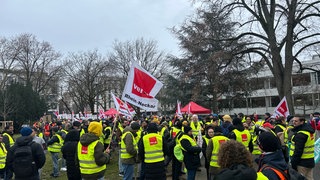 Angestellte aus dem öffentlichen Dienst der Länder haben am Dienstag in Heidelberg gestreikt. Die Gewerkschafz ver.di und die Gewerkschaft Erziehung und Wissenschaft hatten dazu aufgerufen.
