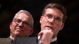 Thomas Strobl (CDU, l), Innenminister von Baden-Württemberg, und Manuel Hagel, Spitzenkandidat der CDU für die Landtagswahl in BW