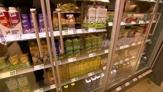 Milchprodukte stehen in einem Supermarktregal. Gerade kleine Molkereien stehen unter Druck, weil die Preise durch die gesamte Lieferkette steigen. Personalkosten, aber auch das Futter für die Milchkühe werden teurer.