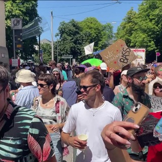 Auf der Tanzdemo in Stuttgart