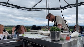 Ein Mittagessen in 50 Meter Höhe.