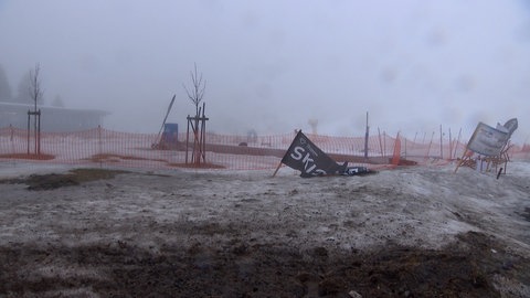 Kaum Schnee auf dem Feldberg