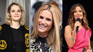 Das hier sind die Moderatorinnen des ESC in Basel: Sandra Studer, Michelle Hunziker und Hazel Brugger. 