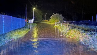 Weg in Appenweier unter Wasser
