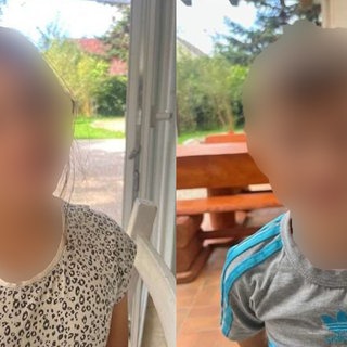 Das Bild zeigt die zwei Geschwister aus Lahr verpixelt.