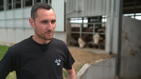 Jörg Fehrenbacher (29) hat rund 600 Rinder und 140 Weideputen auf seinem Hof in Donaueschingen.