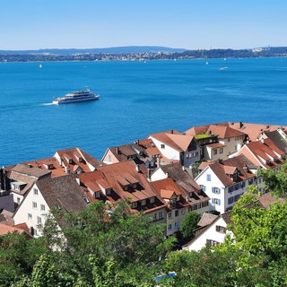 Der Blick von der Schlossterrasse in Meersburg.