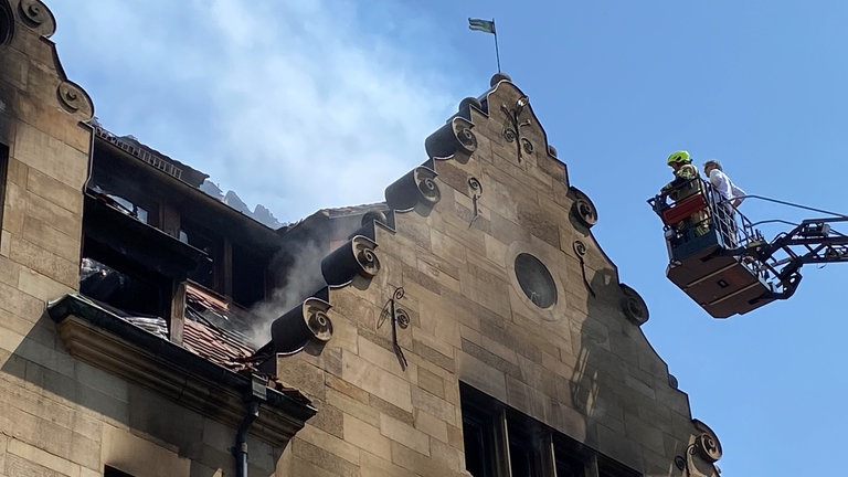 Brand in der Zollernstraße der Altstadt von Konstanz
