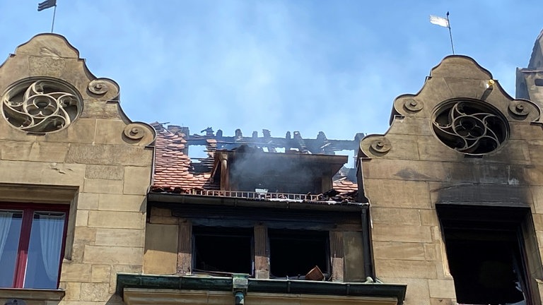 Brand in der Zollernstraße der Altstadt von Konstanz