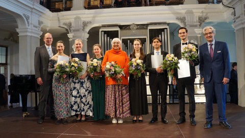 Die Gewinner des Bruno-Frey-Musikpreises 2025 in Ochsenhausen.
