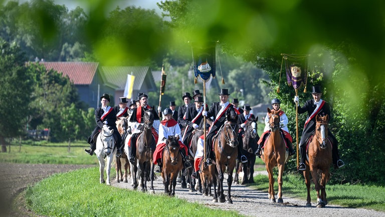 Der Blutritt führte die Reiterinnen und Reiter rund um Weingarten (Archivbild).