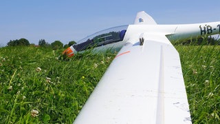 Auf eine Wiese bei Wangen im Allgäu ist das Segelflugzeug am Dienstag gestürzt