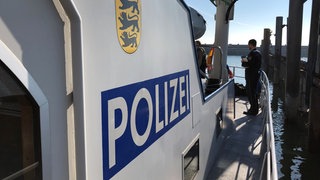 Ein Boot der Wasserschutzpolizei auf dem Bodensee.