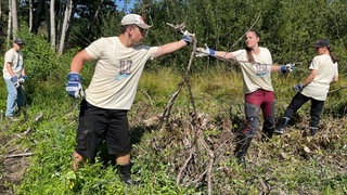 Jugendliche im Naturschutz-Jugendzeltlager in Fronreute.