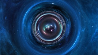 Ein visualisiertes Wurmloch von Janosch Homolya. Der junge Forscher hat die Software dafür am Schülerforschungszentrum Bad Saulgau entwickelt.