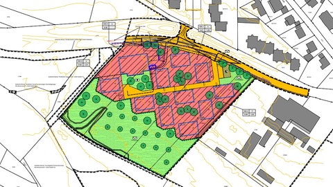 Dieser Plan zeigt das neue Wohnquartier "Jungerhalde-West" in Konstanz.