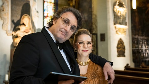 Der französische Bariton Ludovic Tézier und die Sporanistin Cassandre Berthon