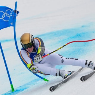 Anton Grammel in der Disziplin SuperG bei den Olympischen Winterspielen in Mailand und Cortina.