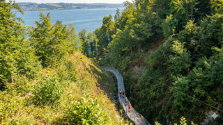 Wanderweg bei der Marienschlucht von Oben. Die Marienschlucht am Bodensee soll wieder für Wanderer geöffnet werden.